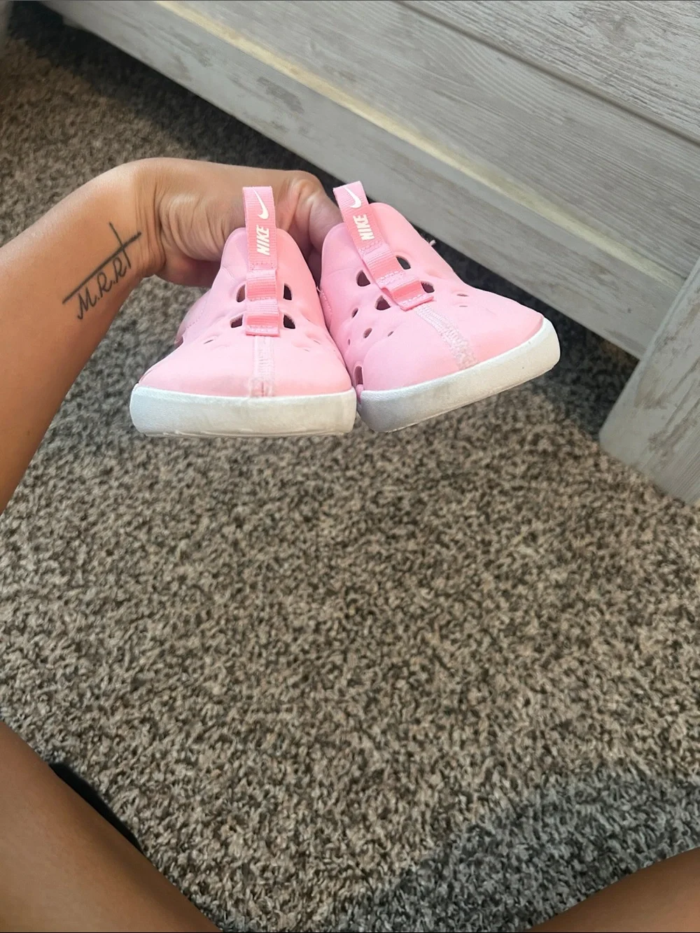 Nike Kids Pink Slip-On Water Shoes with White Sole